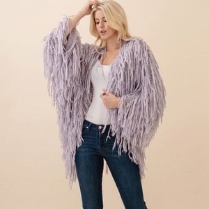 Lavender Fringe Sweater